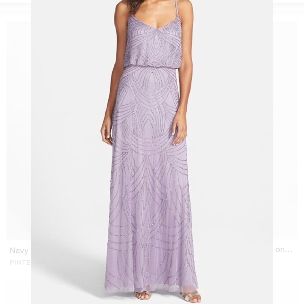 Adrianna Papell Lavender Bridesmaid Dress